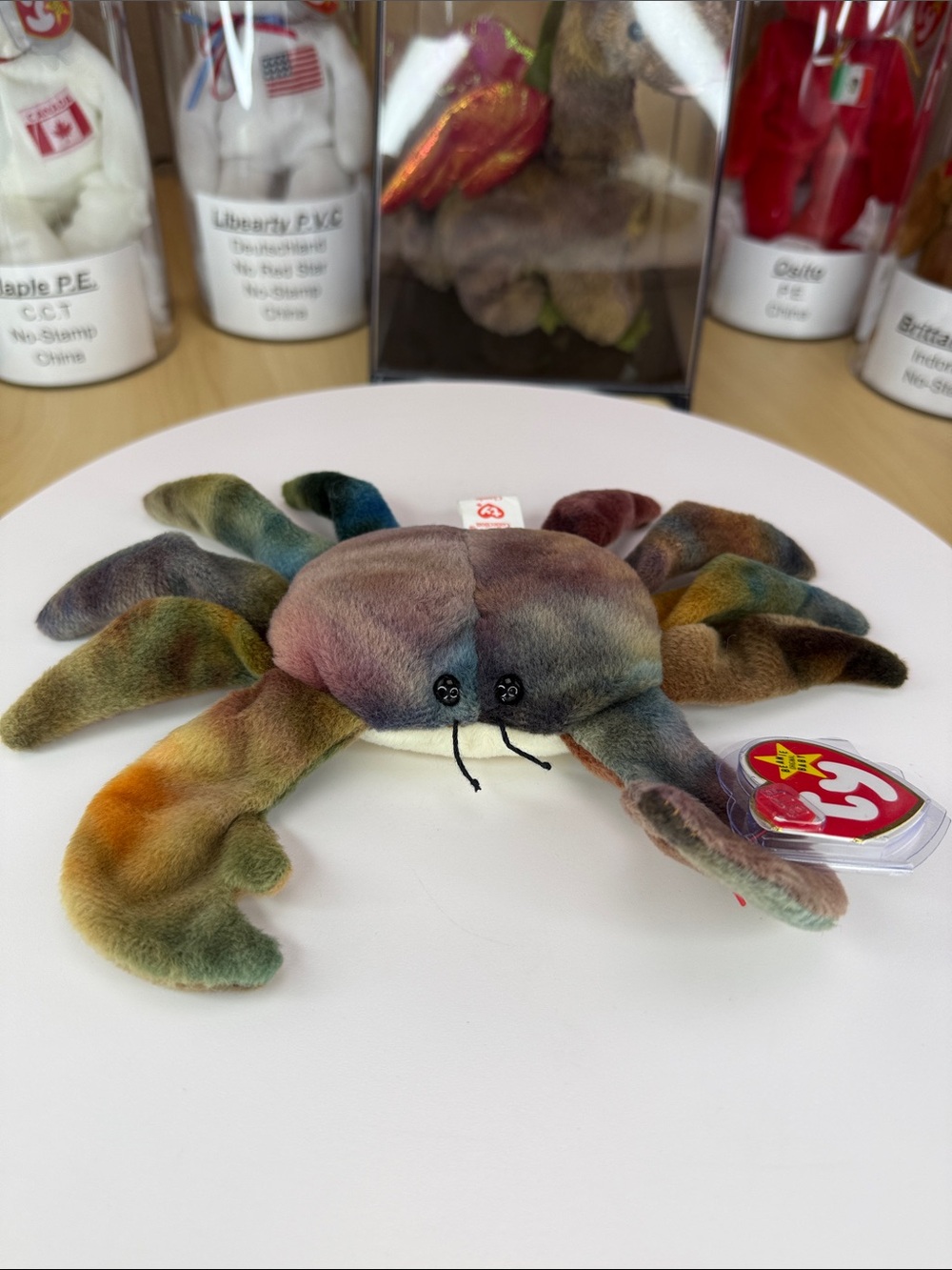 🦀 RARE - ALL CAPS TAG + PVC PELLETS - Claude the Crab Beanie Baby